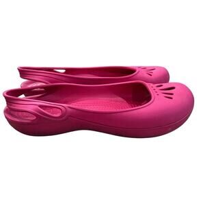 CROCS Kadee pink Flat slip on Slipper shoes size 7